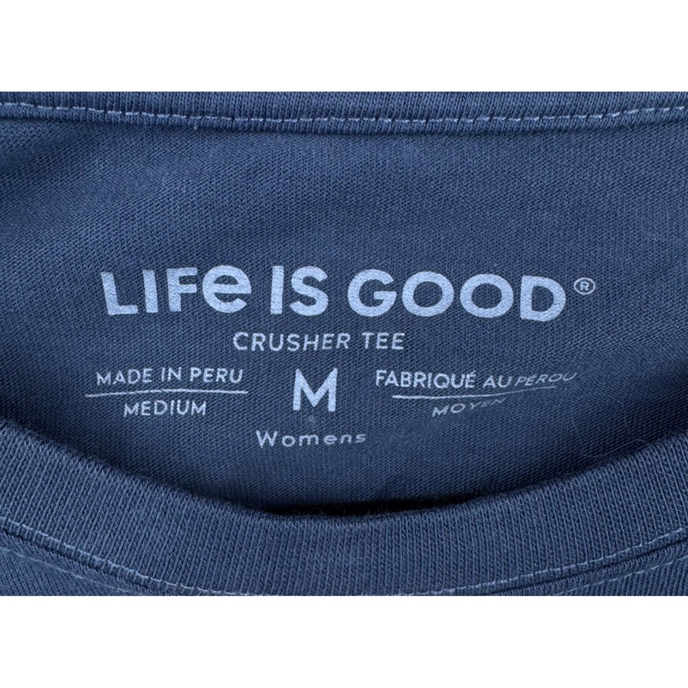 Life is Good Crusher Tee Womens Medium Blue Dog Days Black Lab Long Sleeve Shirt - Picture 6 of 11